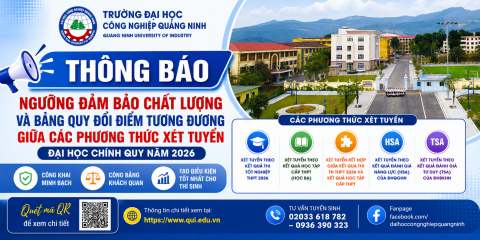Thông báo ngưỡng đảm bảo chất lượng và bảng quy đổi điểm tương đương giữa các phương thức xét tuyển đại học chính quy năm 2026